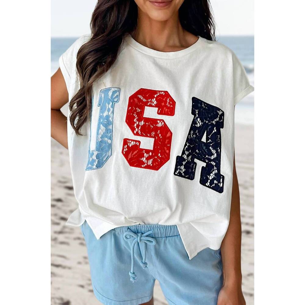 NEW AAPPARELLA usa print tee in white
